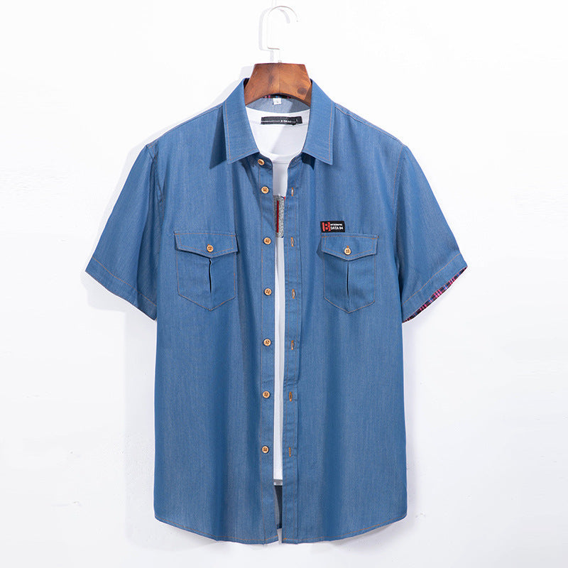 Denim short sleeve T-shirt. Denim,Short Sleeve,T-Shirt