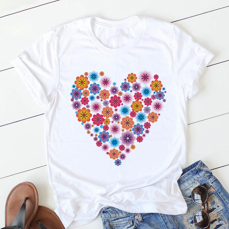 Personalized Letter Print Ladies T-shirt. Printed,T-Shirt,top