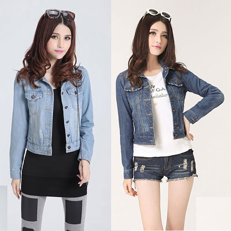 Fashion Slim Fit Short Ladies Denim Jacket. Cotton,Denim,Jacket