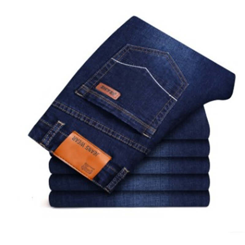 Straight loose stretch jeans. Cotton,Denim,Jeans