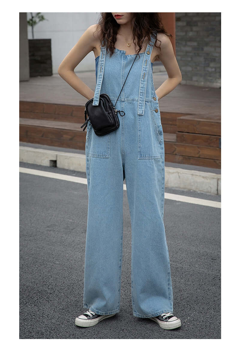 Retro denim overalls. Cotton,Denim,Jumpsuit