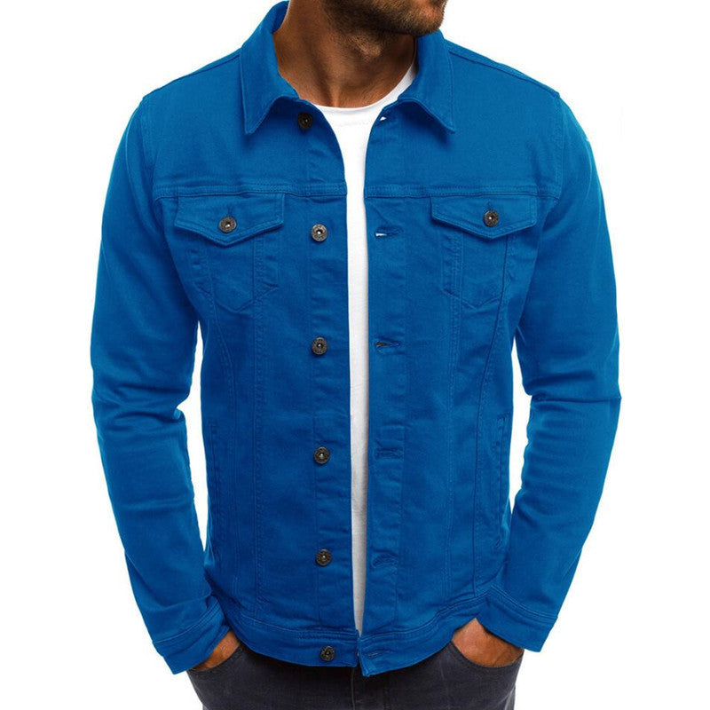 Casual Men's Denim Jacket Button Shirt. Cotton,Denim,Jacket,Shirt