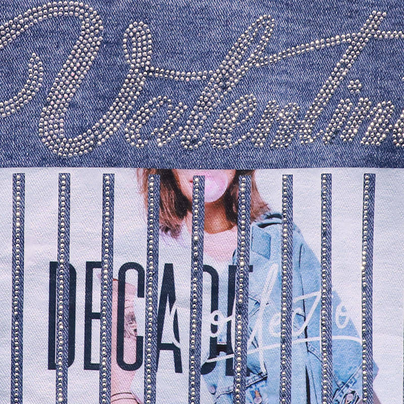 Women's All-match Ripped Patch Denim Jacket Top
