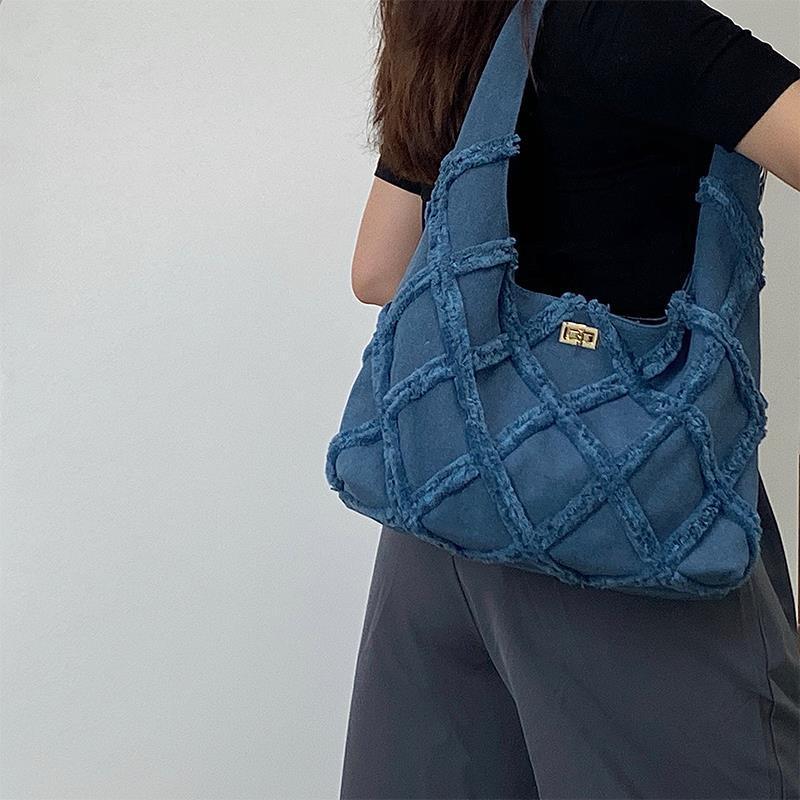 Trendy Denim Canvas Bag. Bag,Cotton,Denim