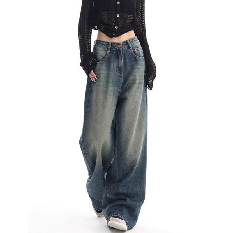 New American Retro Washed Jeans For Women.