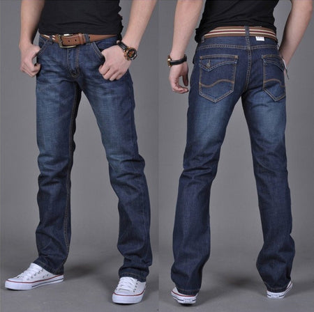 Men's Denim Long Jeans - Straight-Leg. Cotton,Denim,Jeans,Long,Straight