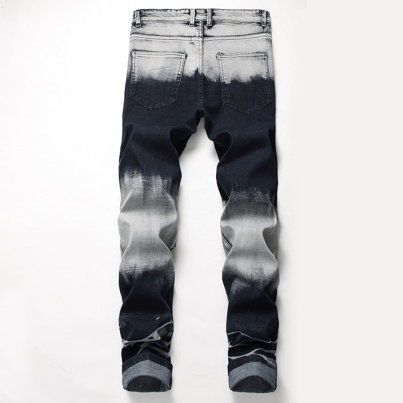 Men's Jeans - Bleach Fade And Patch. Denim,Faded,Jeans,Patch