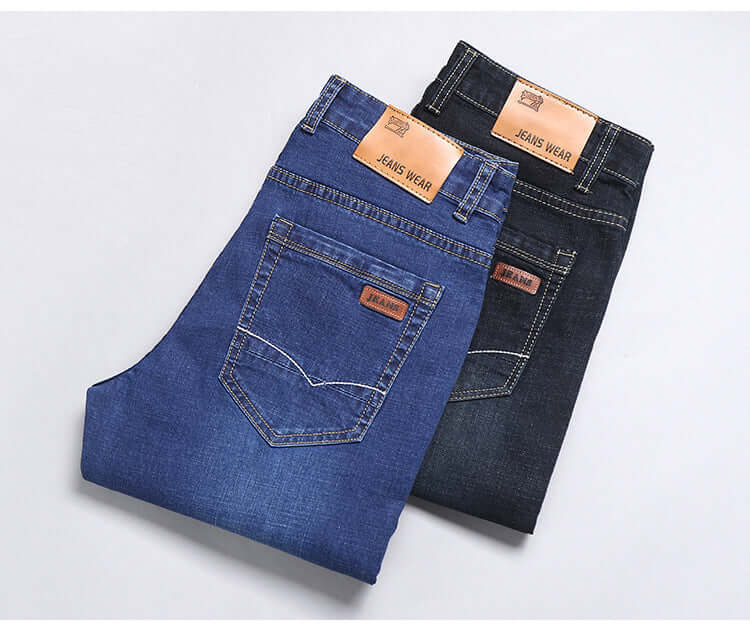 Straight loose stretch jeans. Cotton,Denim,Jeans