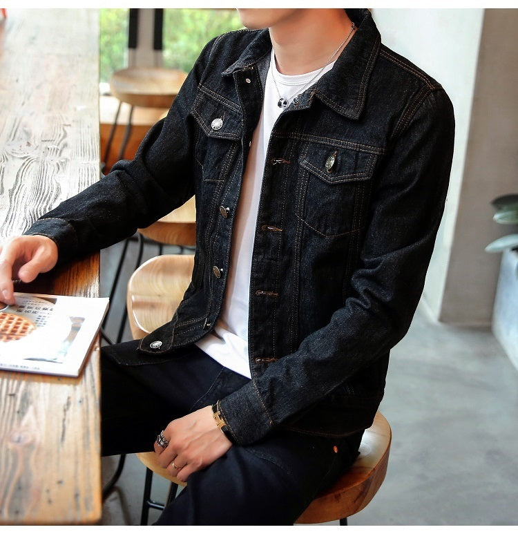 Men's Solid Color Denim jacket