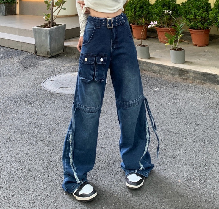 Vintage High Waist Loose Wide Leg Jeans.