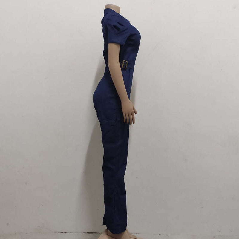 Trendy Slim Fit Denim Jumpsuit. Cotton,Denim,Jumpsuit