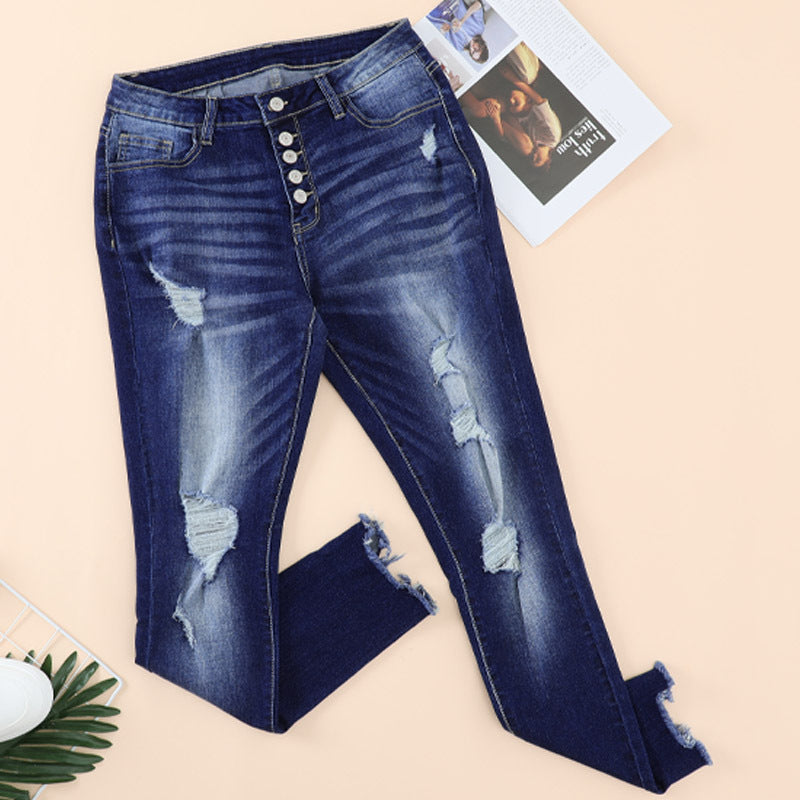 Women’s Hand Worn High Rise Cropped Jeans.