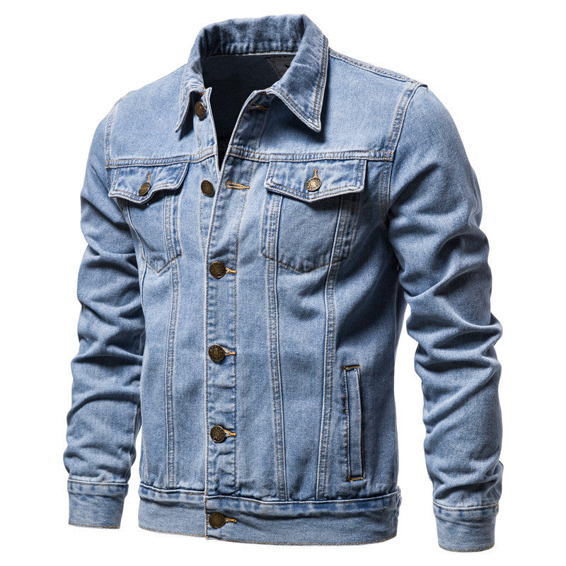 Men's Denim Jacket Cotton Casual Slim Fit. Cotton,Denim,Jacket