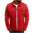 Casual Men's Denim Jacket Button Shirt. Cotton,Denim,Jacket,Shirt