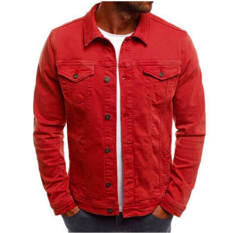 Casual Men's Denim Jacket Button Shirt. Cotton,Denim,Jacket,Shirt