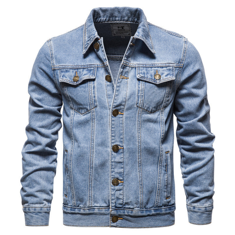 Men's Denim Jacket Cotton Casual Slim Fit. Cotton,Denim,Jacket