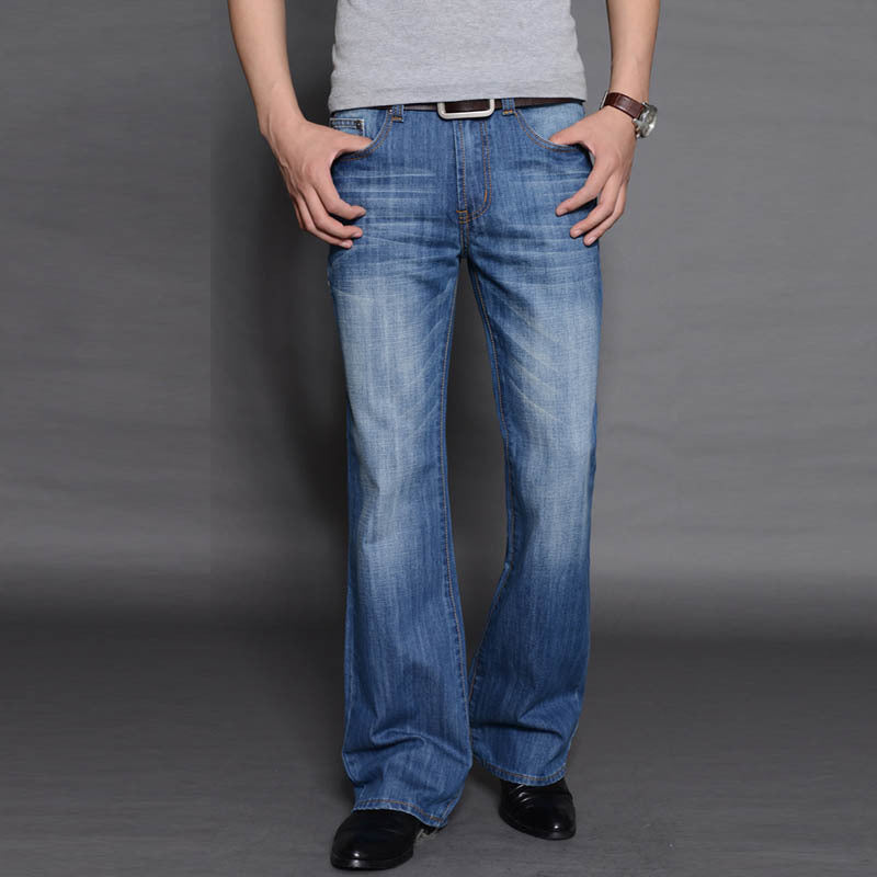 Men's Flared Long Loose Fit Jeans. Denim,Flare,Jeans,Long,Loose