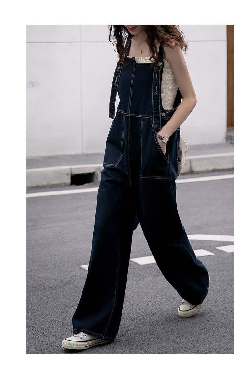 Retro denim overalls. Cotton,Denim,Jumpsuit