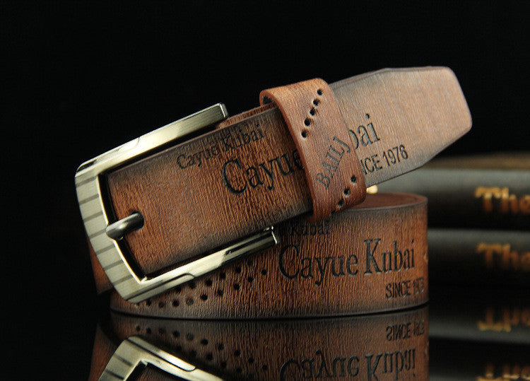 Men's Pin Buckle Belt - Retro Hollow Casual Belt. Belt,Buckle