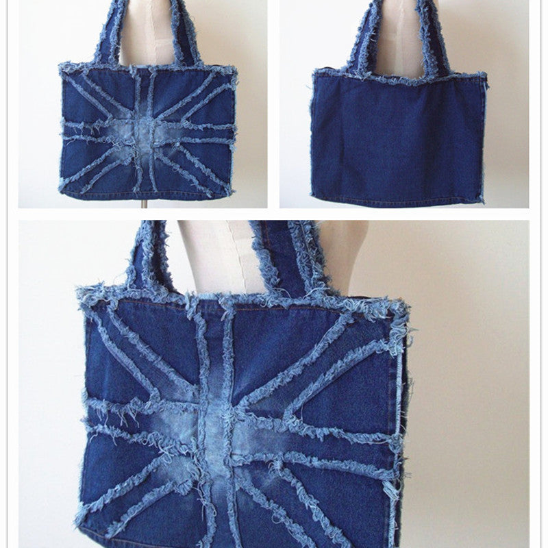 Denim 'Washed Rice' Bag. Bag,Cotton,Denim