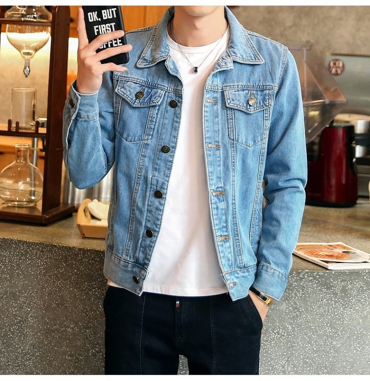 Men's Solid Color Denim jacket