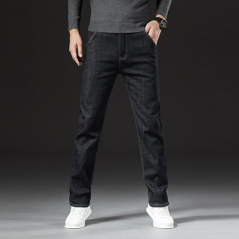 Men's Lambswool Fleece Padded Jeans Winter. Cotton,Denim,Fleece,Jeans,Lined,Soft