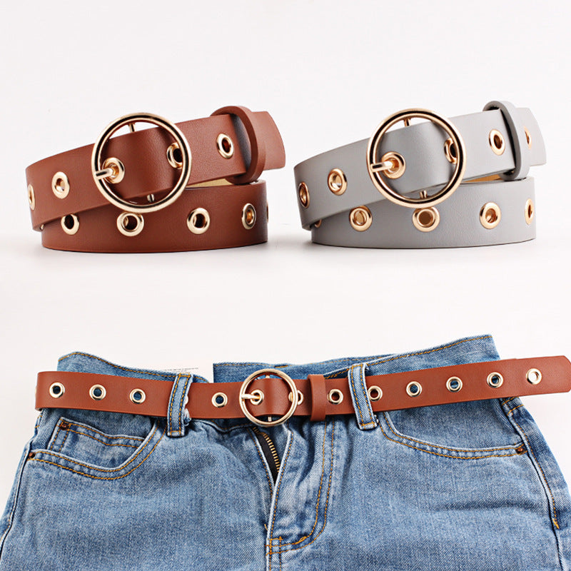 Ladies Round Buckle Wide Belt. Belt,Buckle,Wide