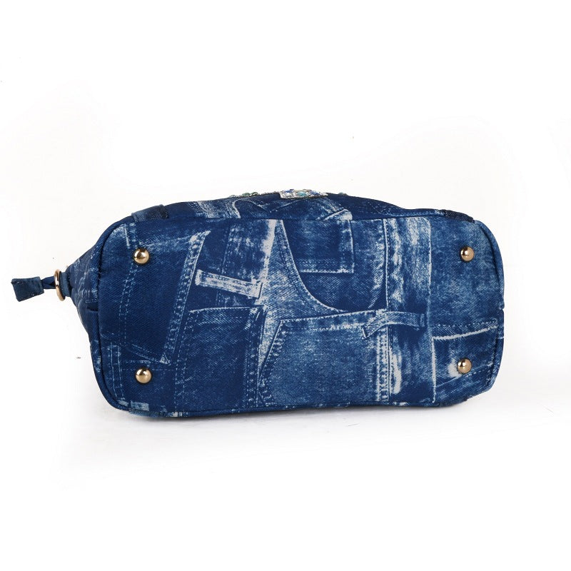 Washed Nostalgic Denim Bag. Bag,Cotton,Denim