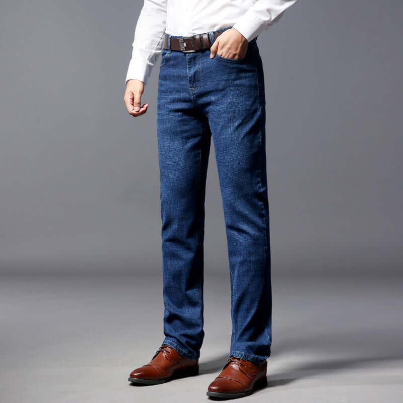 Jeans men's straight loose. Cotton,Denim,Jeans