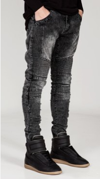 Men's Fashion Ripple Jeans. Jeans,ripped,Tight