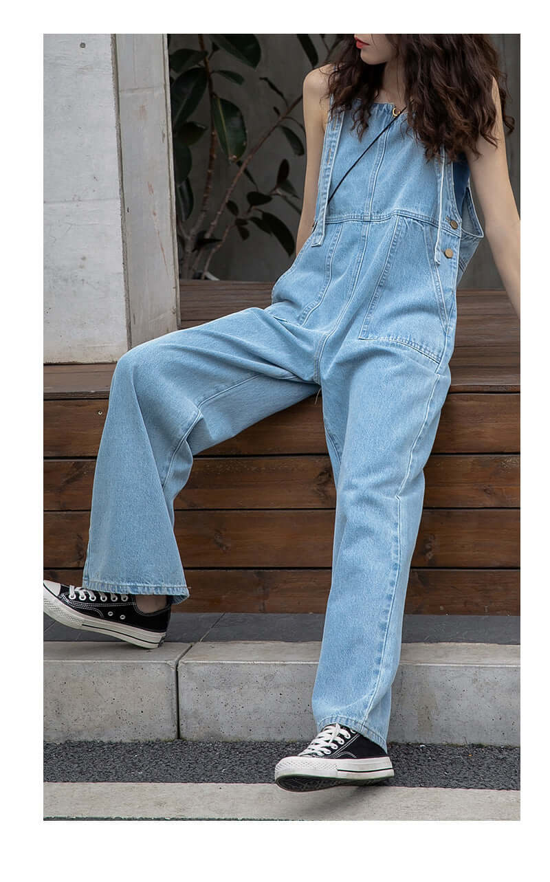 Retro denim overalls. Cotton,Denim,Jumpsuit