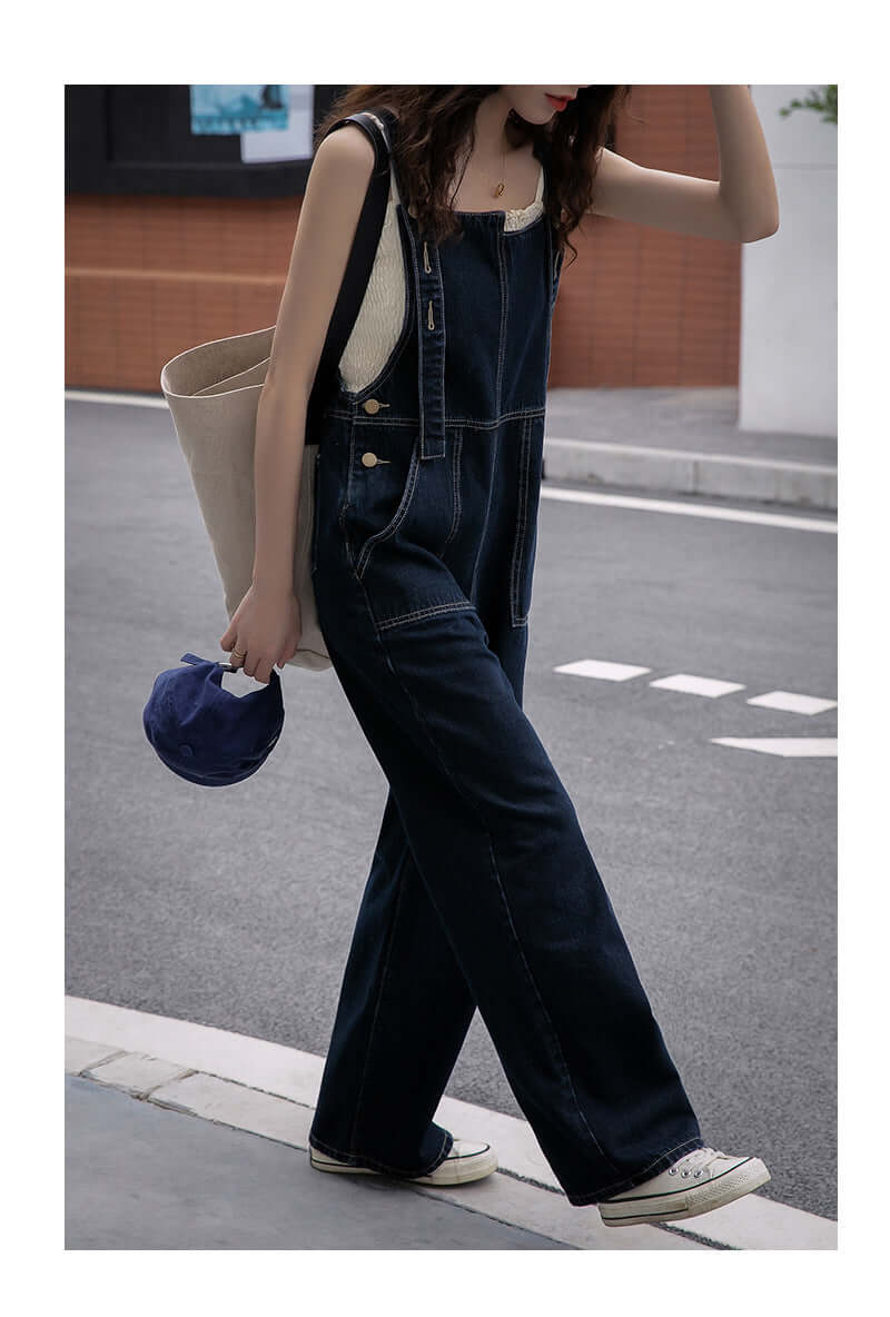 Retro denim overalls. Cotton,Denim,Jumpsuit