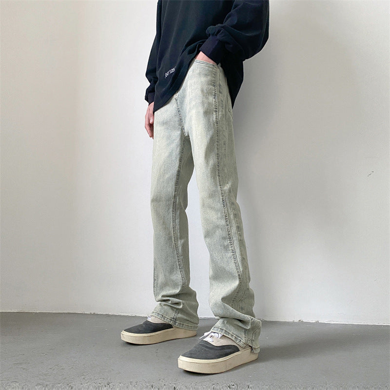 Men's Washed Retro Colored Jeans. Denim,Jeans,Retro