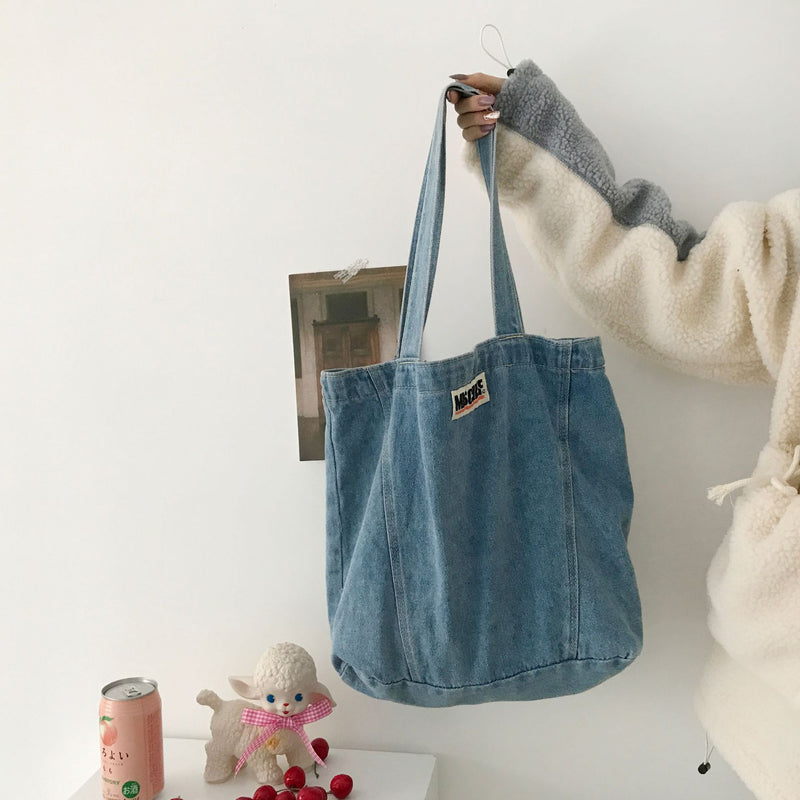 Denim Shoulder Carry Bag. Bag,Cotton,Denim