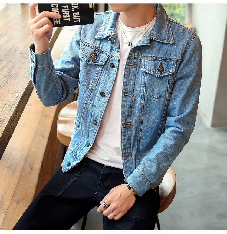 Men's Solid Color Denim jacket