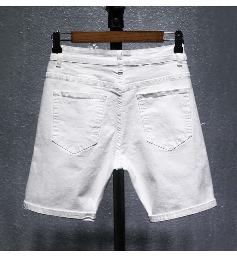 Denim cropped shorts. Cotton,Denim,Shorts