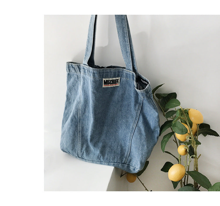 Denim Shoulder Carry Bag. Bag,Cotton,Denim