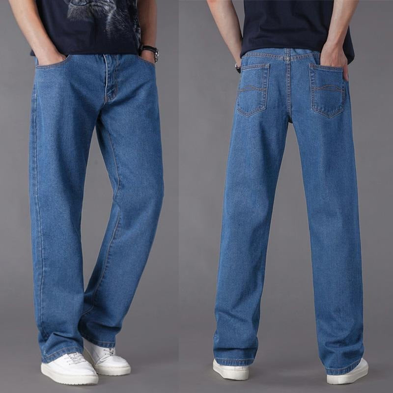 Men's Casual Loose Jeans Straight Fit. Denim,Jeans,Loose,Straight