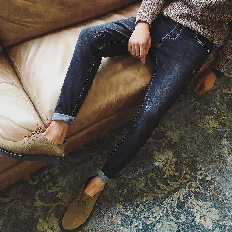 Stretch slim jeans.