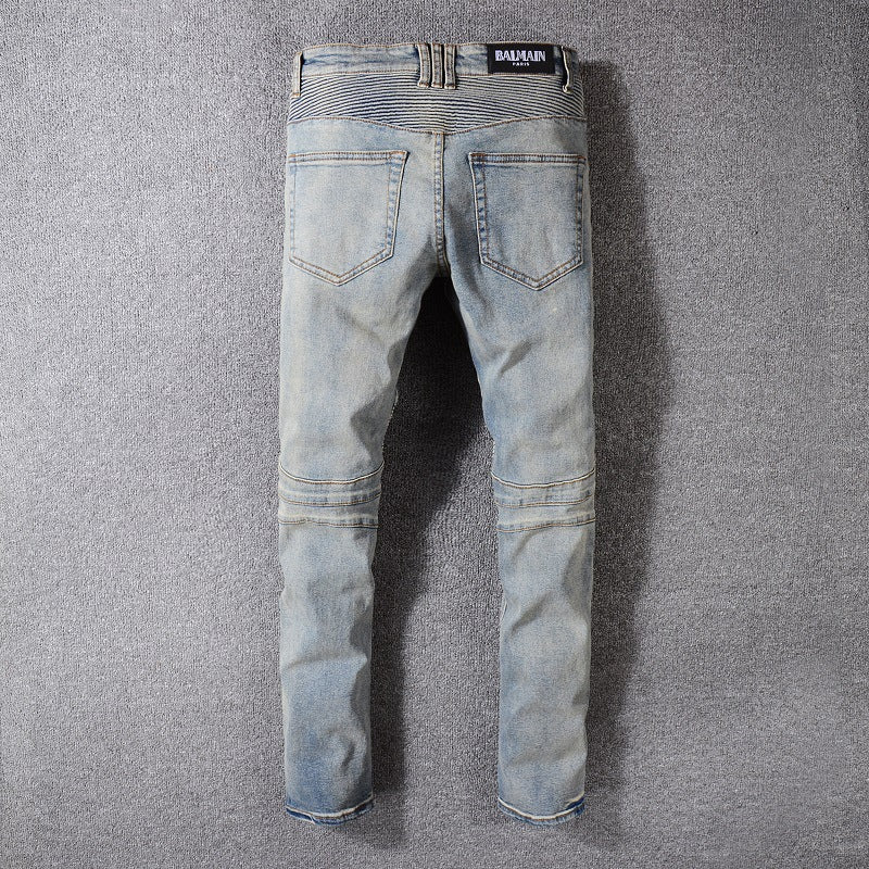 Biker Jeans. Biker,Denim,Faded,Jeans