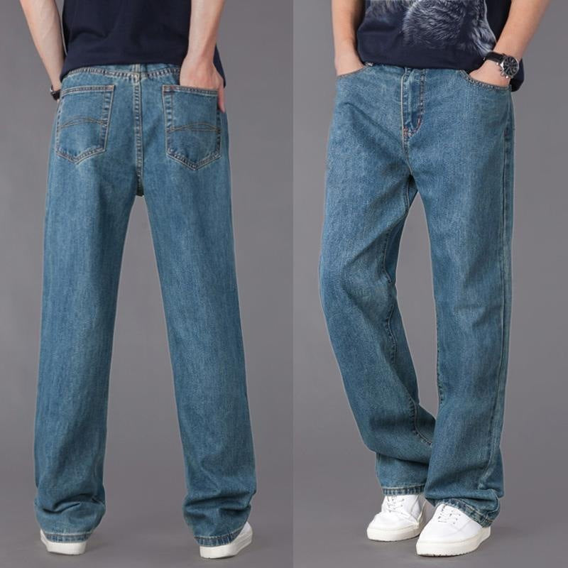 Men's Casual Loose Jeans Straight Fit. Denim,Jeans,Loose,Straight