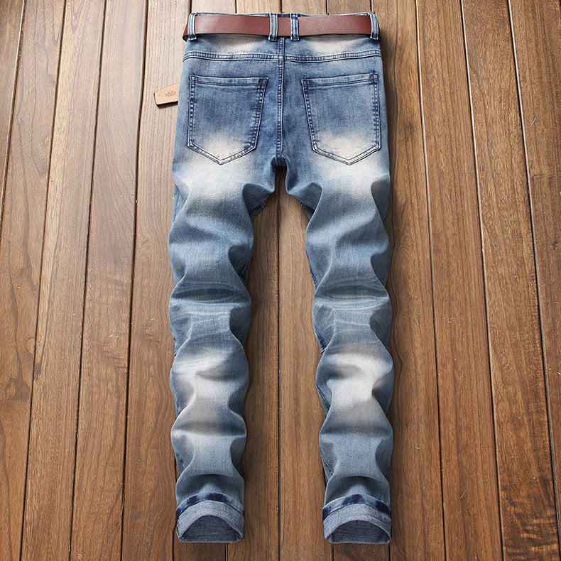 Men's Patch and Fade Jeans. Cotton,Denim,Faded,Jeans,Patch