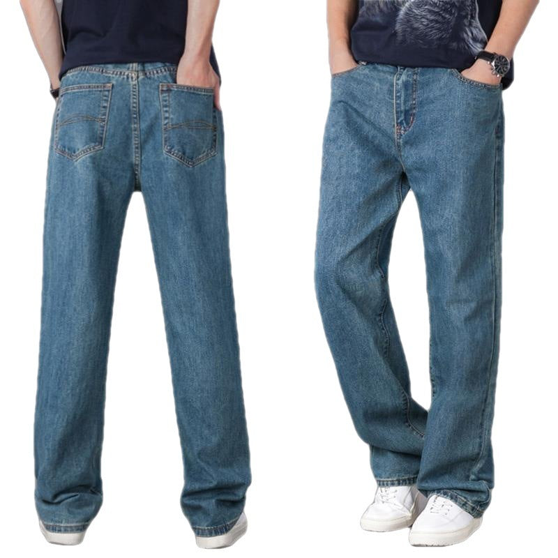 Men's Casual Loose Jeans Straight Fit. Denim,Jeans,Loose,Straight