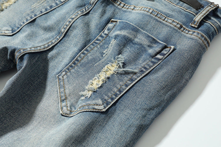 Shredded jeans. Denim,Distressed,Jeans,Slim