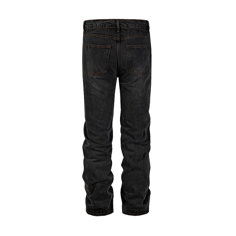 Twisted Fashion Washed Straight Casual Jeans. Denim,Jeans,Straight,Twist