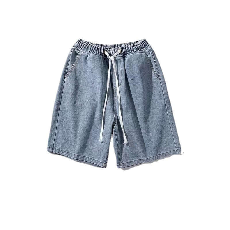 Men's Loose Straight Casual Denim Shorts. Cotton,Denim,Shorts