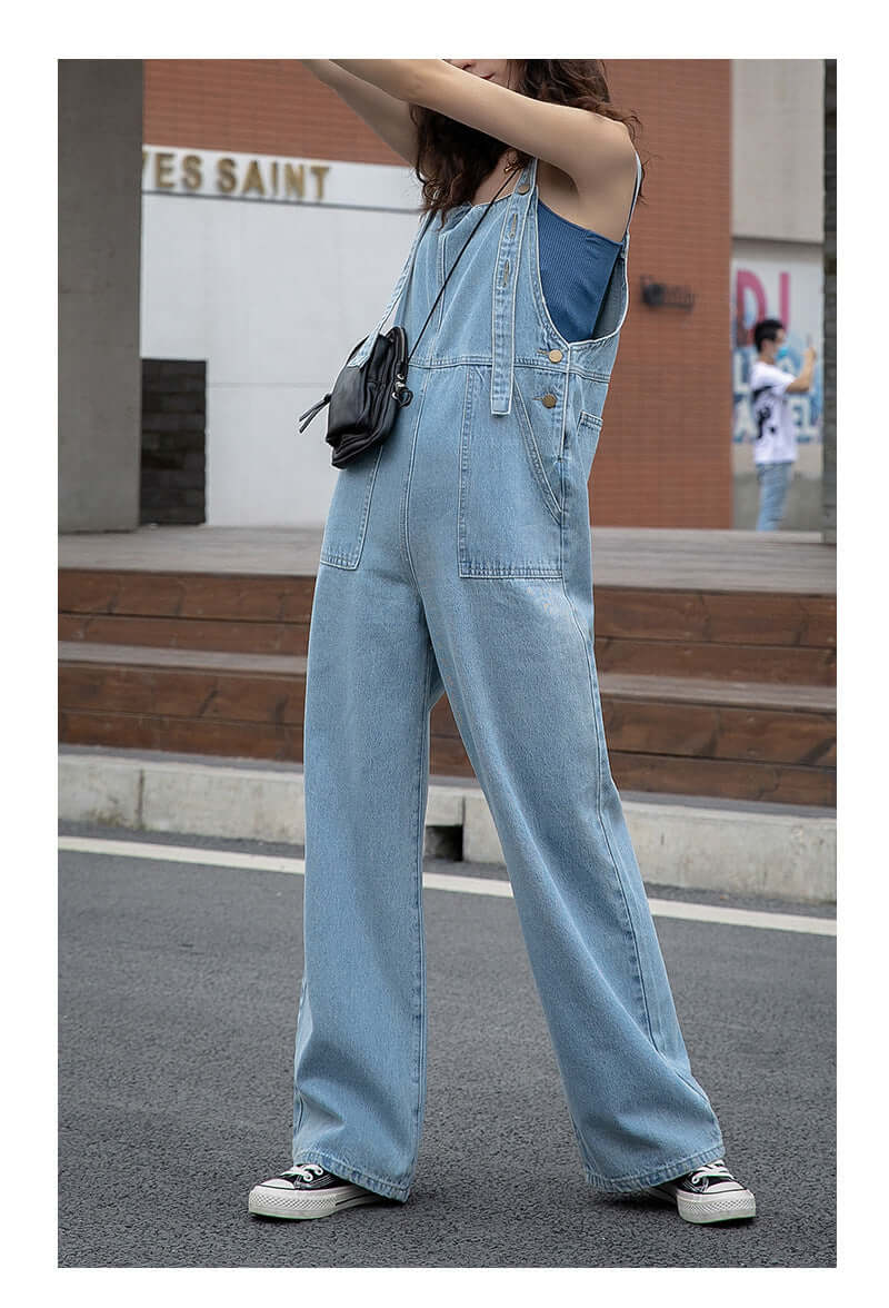 Retro denim overalls. Cotton,Denim,Jumpsuit