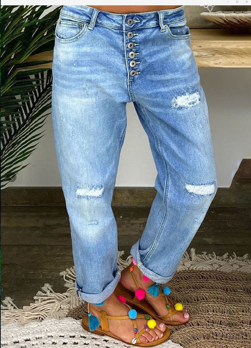 High-waisted Summer Jeans Loose Fit.