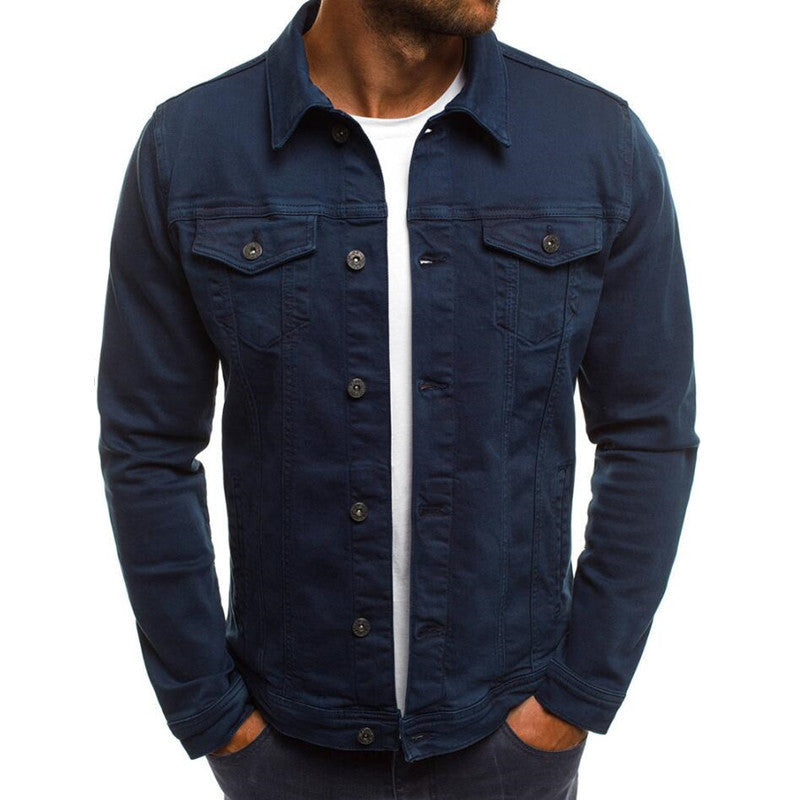 Casual Men's Denim Jacket Button Shirt. Cotton,Denim,Jacket,Shirt