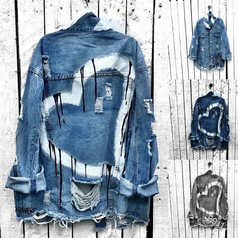 Ripped denim jacket